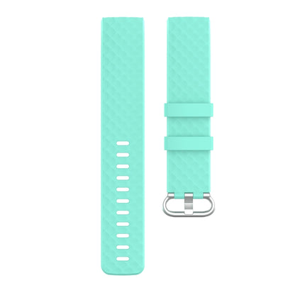 18mm Silver Color Buckle TPU Wrist Strap Watch Band for Fitbit Charge 4 / Charge 3 / Charge 3 SE, Size: L(Green) - Watch Bands by buy2fix | Online Shopping UK | buy2fix