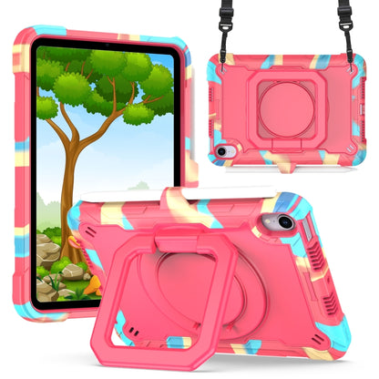 For iPad mini 2024 / mini 6 Silicone + PC Bracelet Holder Tablet Case(Camouflage + Rose Red) - iPad mini 6 Cases by buy2fix | Online Shopping UK | buy2fix