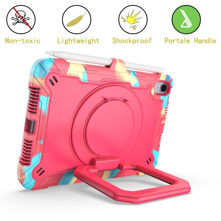 For iPad mini 2024 / mini 6 Silicone + PC Bracelet Holder Tablet Case(Camouflage + Rose Red) - iPad mini 6 Cases by buy2fix | Online Shopping UK | buy2fix