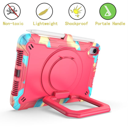 For iPad mini 2024 / mini 6 Silicone + PC Bracelet Holder Tablet Case(Camouflage + Rose Red) - iPad mini 6 Cases by buy2fix | Online Shopping UK | buy2fix