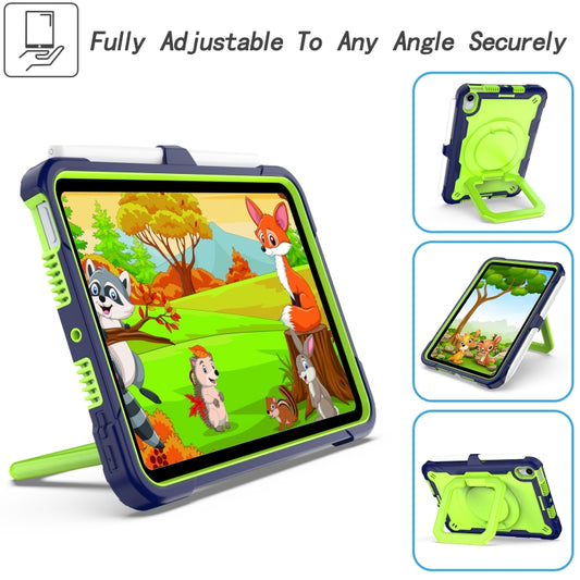 For iPad mini 2024 / mini 6 Silicone + PC Bracelet Holder Tablet Case(Navy Blue + Yellow Green) - iPad mini 6 Cases by buy2fix | Online Shopping UK | buy2fix