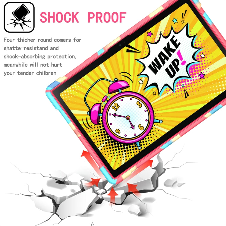 For Samsung Galaxy Tab A8 10.5 2021 Silicone + PC Bracelet Holder Tablet Case(Camouflage + Rose Red) by buy2fix