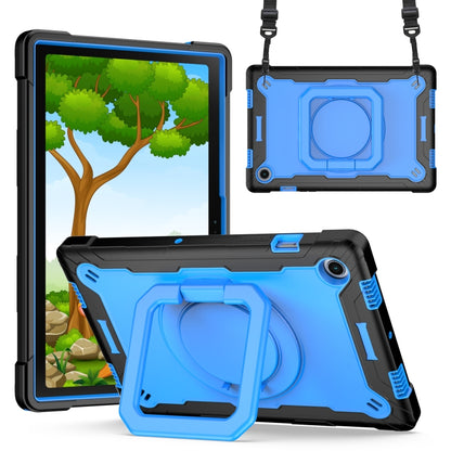 For Samsung Galaxy Tab A8 10.5 2021 Silicone + PC Bracelet Holder Tablet Case(Black + Blue) by buy2fix