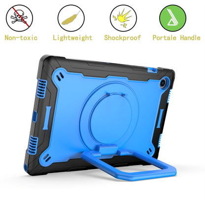 For Samsung Galaxy Tab A8 10.5 2021 Silicone + PC Bracelet Holder Tablet Case(Black + Blue) by buy2fix