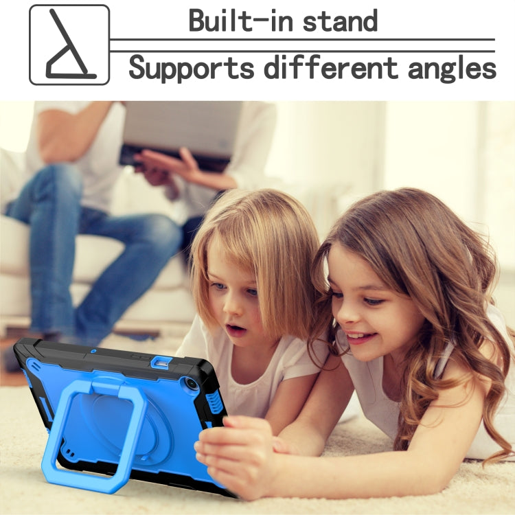 For Samsung Galaxy Tab A8 10.5 2021 Silicone + PC Bracelet Holder Tablet Case(Black + Blue) by buy2fix