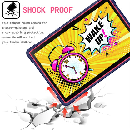 For Samsung Galaxy Tab A8 10.5 2021 Silicone + PC Bracelet Holder Tablet Case(Navy Blue + Rose Red) by buy2fix