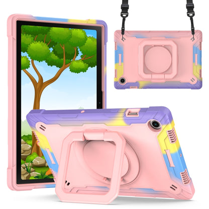 For Samsung Galaxy Tab A8 10.5 2021 Silicone + PC Bracelet Holder Tablet Case(Bright Rose Gold) by buy2fix