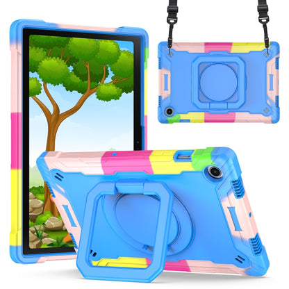For Samsung Galaxy Tab A8 10.5 2021 Silicone + PC Bracelet Holder Tablet Case(Camouflage + Blue) by buy2fix