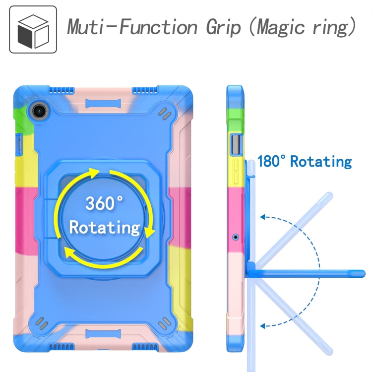 For Samsung Galaxy Tab A8 10.5 2021 Silicone + PC Bracelet Holder Tablet Case(Camouflage + Blue) by buy2fix