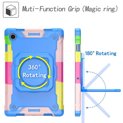 For Samsung Galaxy Tab A8 10.5 2021 Silicone + PC Bracelet Holder Tablet Case(Camouflage + Blue) by buy2fix