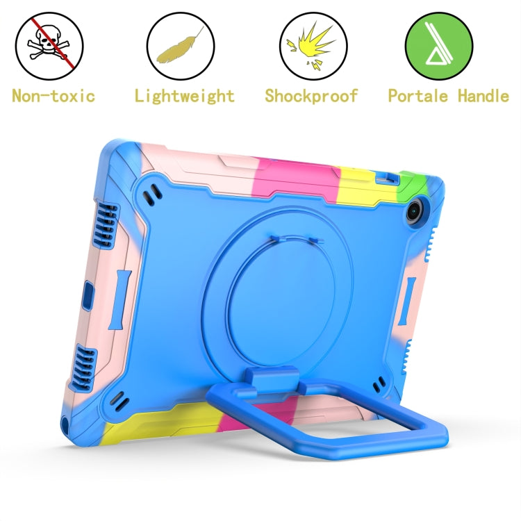 For Samsung Galaxy Tab A8 10.5 2021 Silicone + PC Bracelet Holder Tablet Case(Camouflage + Blue) by buy2fix