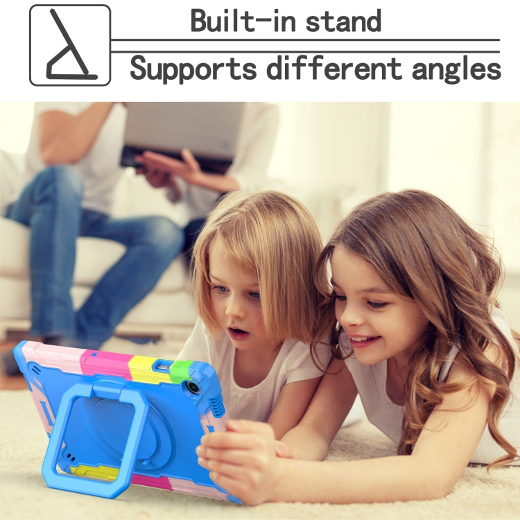 For Samsung Galaxy Tab A8 10.5 2021 Silicone + PC Bracelet Holder Tablet Case(Camouflage + Blue) by buy2fix