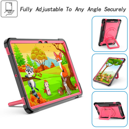 For Samsung Galaxy Tab S7 / S8 Silicone + PC Bracelet Holder Tablet Case(Black + Rose Red) by buy2fix