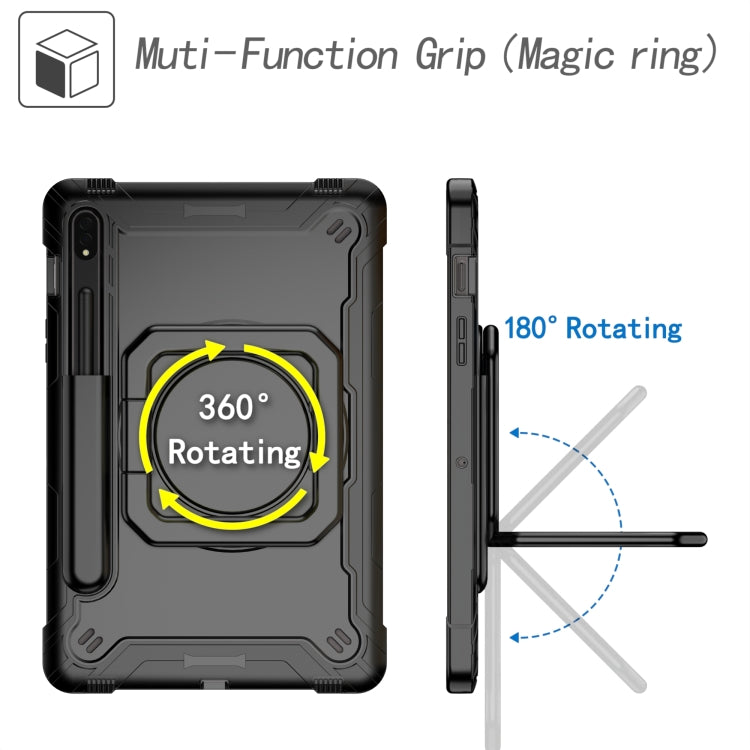 For Samsung Galaxy Tab S7 / S8 Silicone + PC Bracelet Holder Tablet Case(Black) by buy2fix