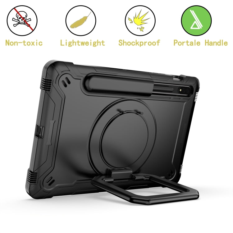 For Samsung Galaxy Tab S7 / S8 Silicone + PC Bracelet Holder Tablet Case(Black) by buy2fix
