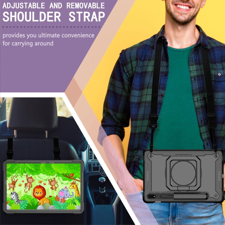 For Samsung Galaxy Tab S7 / S8 Silicone + PC Bracelet Holder Tablet Case(Black) by buy2fix