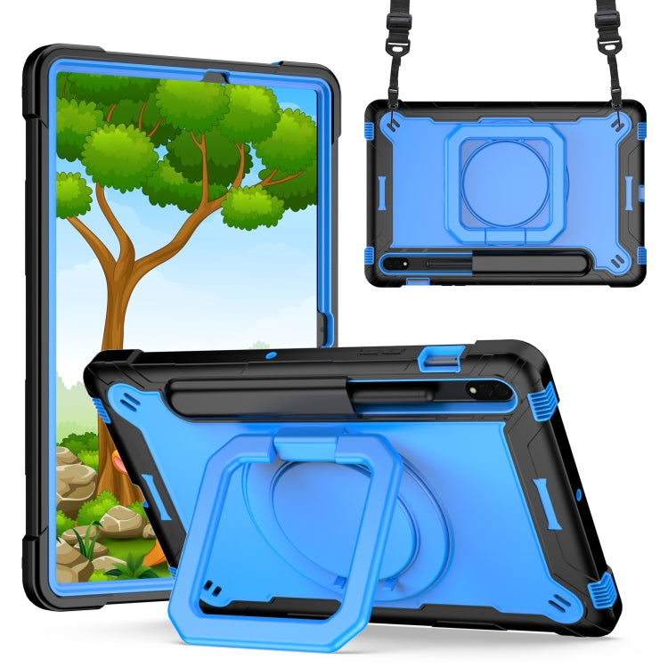 For Samsung Galaxy Tab S7 / S8 Silicone + PC Bracelet Holder Tablet Case(Black + Blue) by buy2fix