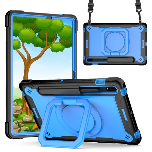 For Samsung Galaxy Tab S7 / S8 Silicone + PC Bracelet Holder Tablet Case(Black + Blue) by buy2fix