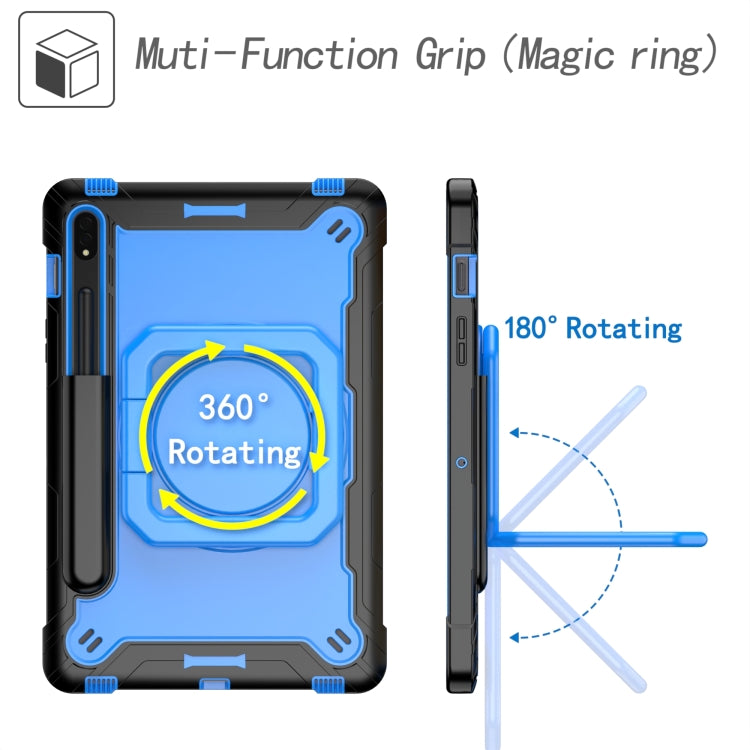 For Samsung Galaxy Tab S7 / S8 Silicone + PC Bracelet Holder Tablet Case(Black + Blue) by buy2fix