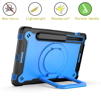 For Samsung Galaxy Tab S7 / S8 Silicone + PC Bracelet Holder Tablet Case(Black + Blue) by buy2fix