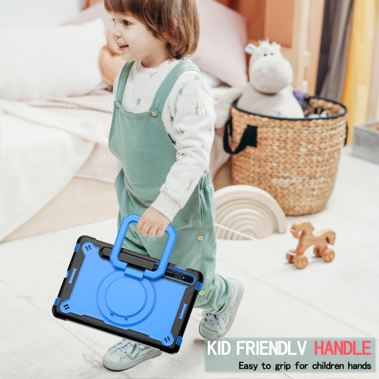 For Samsung Galaxy Tab S7 / S8 Silicone + PC Bracelet Holder Tablet Case(Black + Blue) by buy2fix