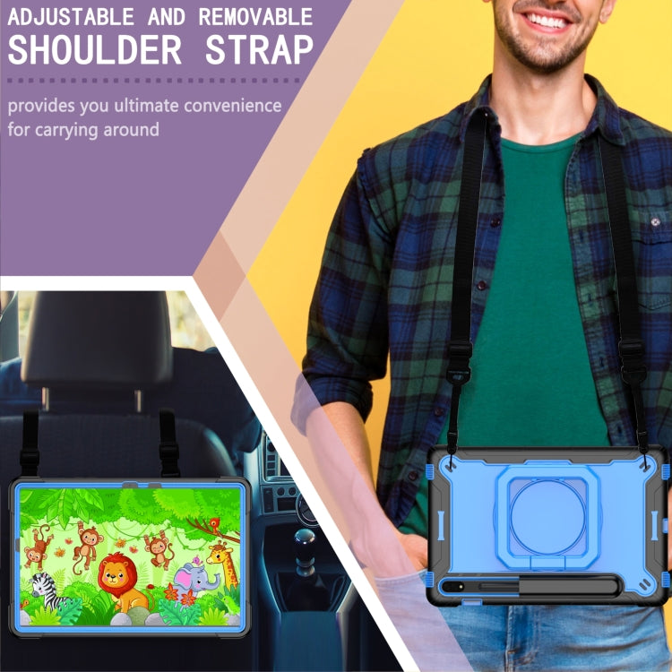 For Samsung Galaxy Tab S7 / S8 Silicone + PC Bracelet Holder Tablet Case(Black + Blue) by buy2fix