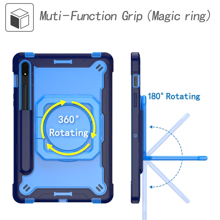 For Samsung Galaxy Tab S7 / S8 Silicone + PC Bracelet Holder Tablet Case(Navy Blue + Blue) by buy2fix