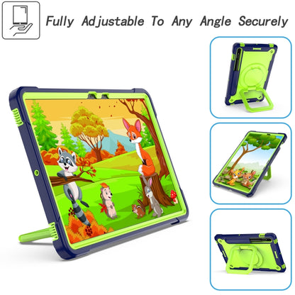 For Samsung Galaxy Tab S7 / S8 Silicone + PC Bracelet Holder Tablet Case(Navy Blue + Yellow Green) by buy2fix