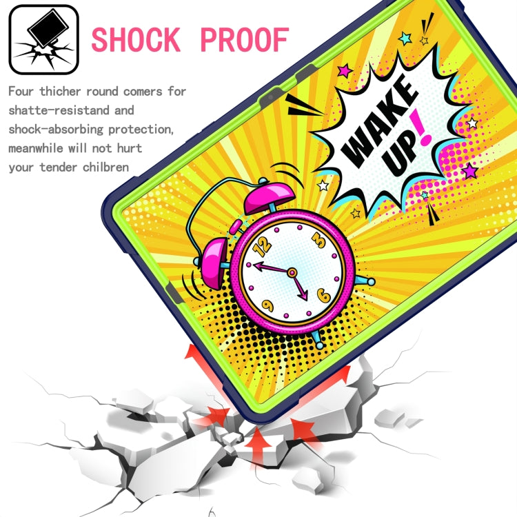 For Samsung Galaxy Tab S7 / S8 Silicone + PC Bracelet Holder Tablet Case(Navy Blue + Yellow Green) by buy2fix