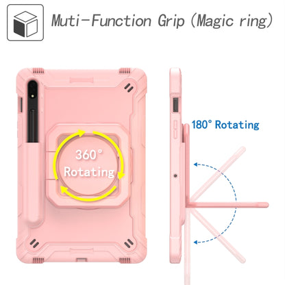 For Samsung Galaxy Tab S7 / S8 Silicone + PC Bracelet Holder Tablet Case(Rose Gold) by buy2fix