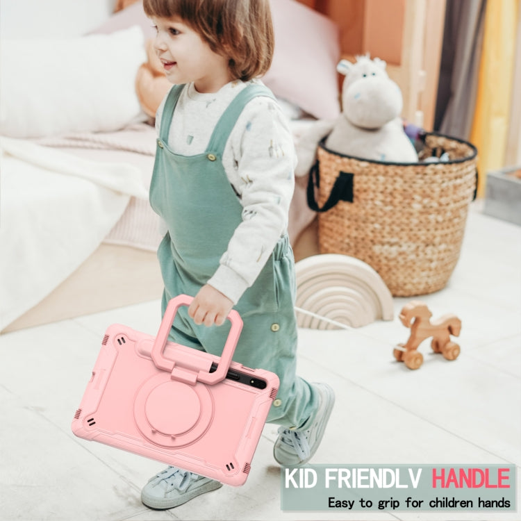 For Samsung Galaxy Tab S7 / S8 Silicone + PC Bracelet Holder Tablet Case(Rose Gold) by buy2fix