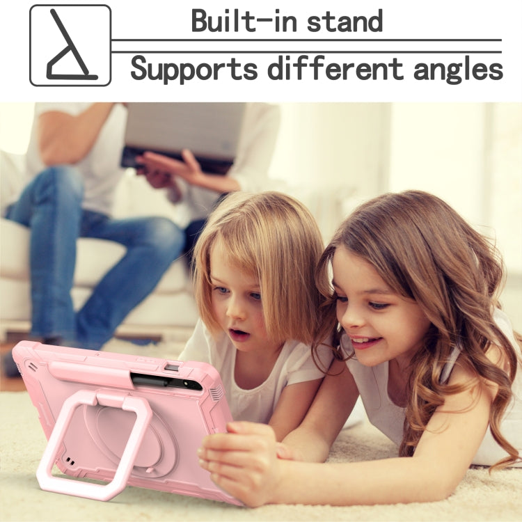 For Samsung Galaxy Tab S7 / S8 Silicone + PC Bracelet Holder Tablet Case(Rose Gold) by buy2fix