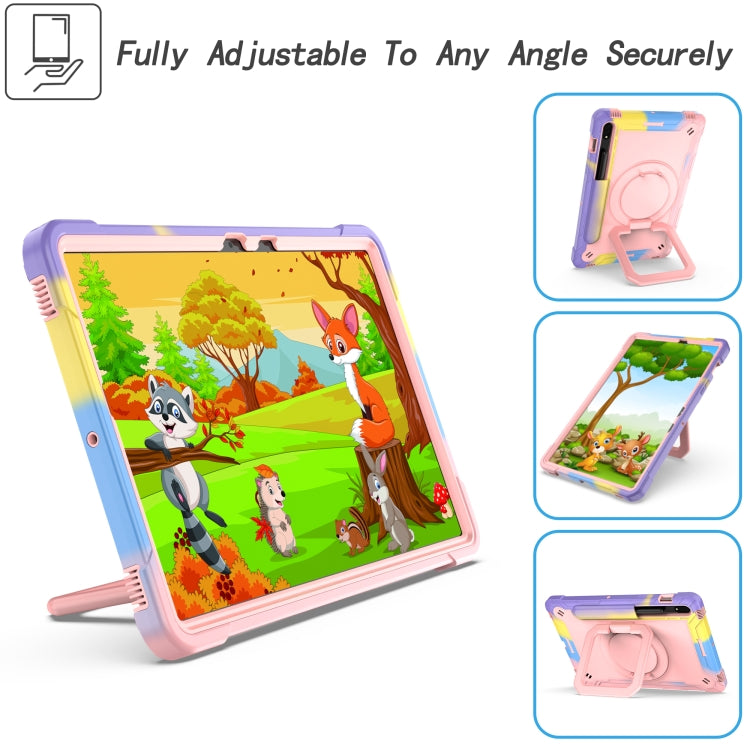 For Samsung Galaxy Tab S7 / S8 Silicone + PC Bracelet Holder Tablet Case(Bright Rose Gold) by buy2fix