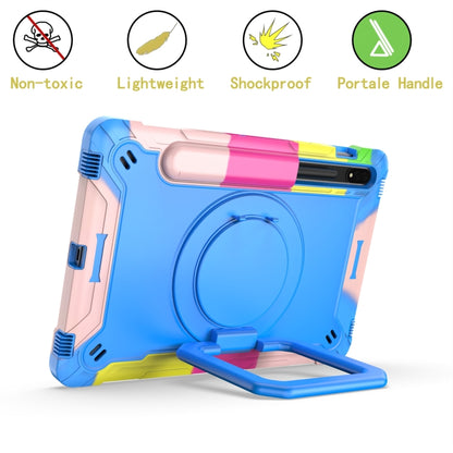 For Samsung Galaxy Tab S7 / S8 Silicone + PC Bracelet Holder Tablet Case(Camouflage + Blue) by buy2fix