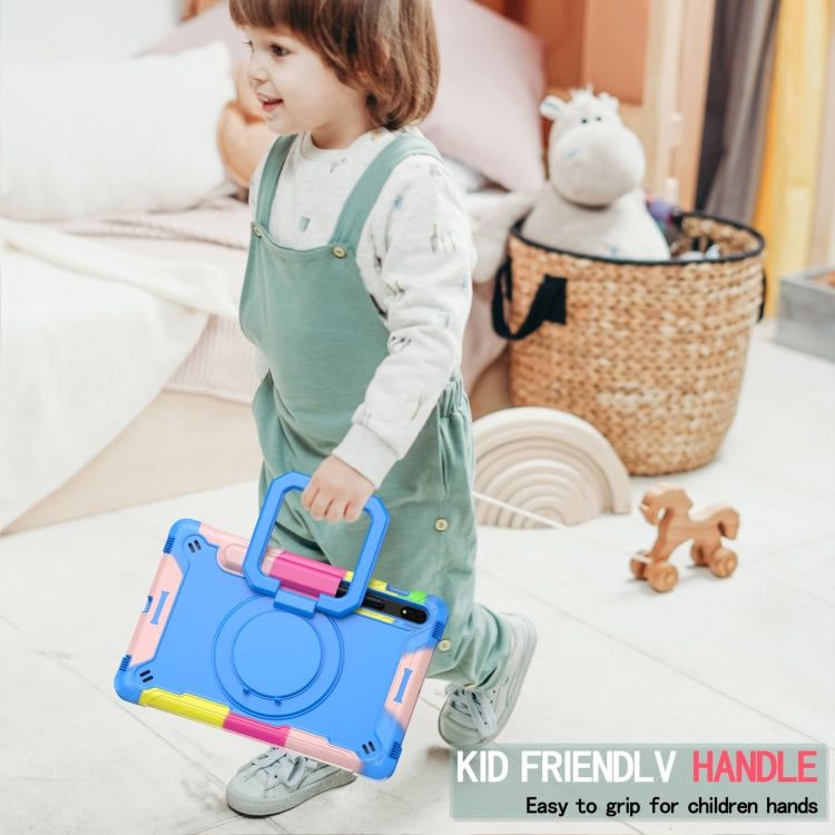 For Samsung Galaxy Tab S7 / S8 Silicone + PC Bracelet Holder Tablet Case(Camouflage + Blue) by buy2fix