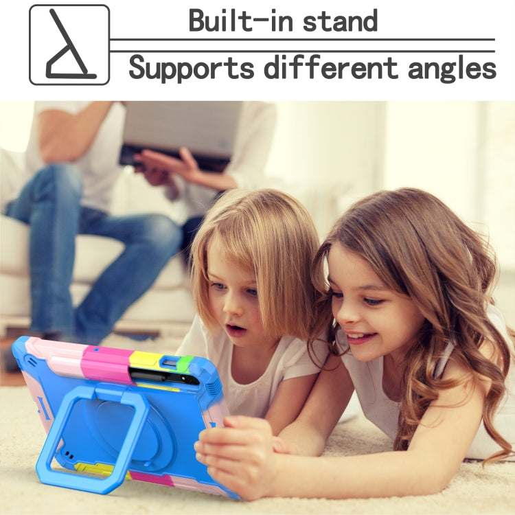 For Samsung Galaxy Tab S7 / S8 Silicone + PC Bracelet Holder Tablet Case(Camouflage + Blue) by buy2fix