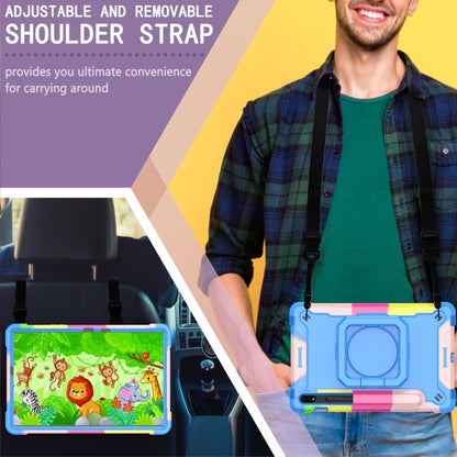 For Samsung Galaxy Tab S7 / S8 Silicone + PC Bracelet Holder Tablet Case(Camouflage + Blue) by buy2fix