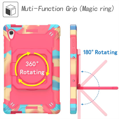 For Lenovo Tab M10 HD 2nd Gen Silicone + PC Bracelet Holder Tablet Case(Camouflage + Rose Red) - Lenovo by buy2fix | Online Shopping UK | buy2fix