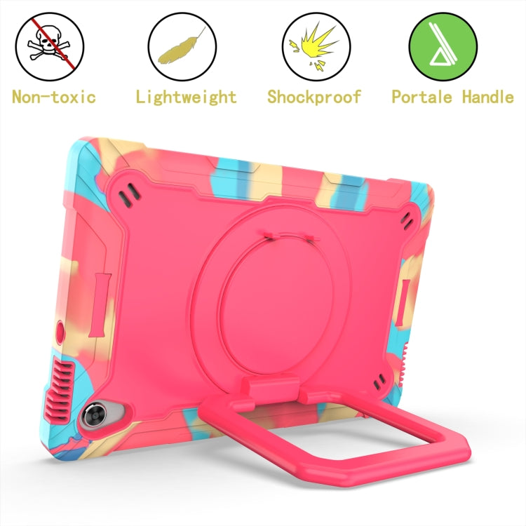 For Lenovo Tab M10 HD 2nd Gen Silicone + PC Bracelet Holder Tablet Case(Camouflage + Rose Red) - Lenovo by buy2fix | Online Shopping UK | buy2fix