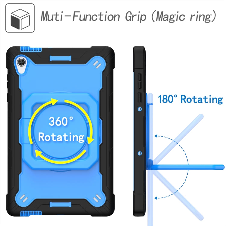 For Lenovo Tab M10 HD 2nd Gen Silicone + PC Bracelet Holder Tablet Case(Black + Blue) - Lenovo by buy2fix | Online Shopping UK | buy2fix