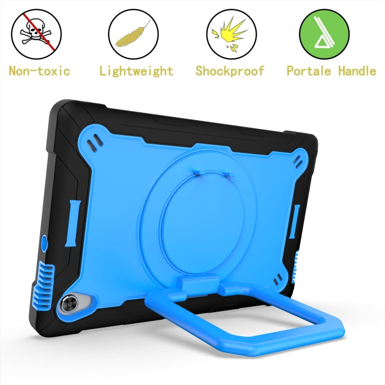 For Lenovo Tab M10 HD 2nd Gen Silicone + PC Bracelet Holder Tablet Case(Black + Blue) - Lenovo by buy2fix | Online Shopping UK | buy2fix