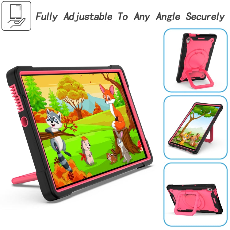 For Lenovo Tab M10 HD 2nd Gen Silicone + PC Bracelet Holder Tablet Case(Black + Rose Red) - Lenovo by buy2fix | Online Shopping UK | buy2fix