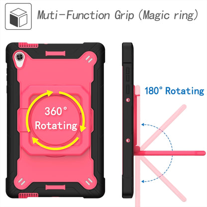 For Lenovo Tab M10 HD 2nd Gen Silicone + PC Bracelet Holder Tablet Case(Black + Rose Red) - Lenovo by buy2fix | Online Shopping UK | buy2fix