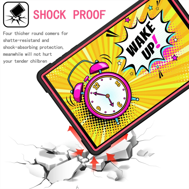 For Lenovo Tab M10 HD 2nd Gen Silicone + PC Bracelet Holder Tablet Case(Black + Rose Red) - Lenovo by buy2fix | Online Shopping UK | buy2fix