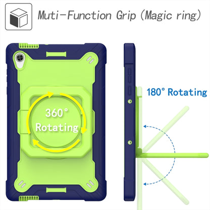 For Lenovo Tab M10 HD 2nd Gen Silicone + PC Bracelet Holder Tablet Case(Navy Blue + Yellow Green) - Lenovo by buy2fix | Online Shopping UK | buy2fix