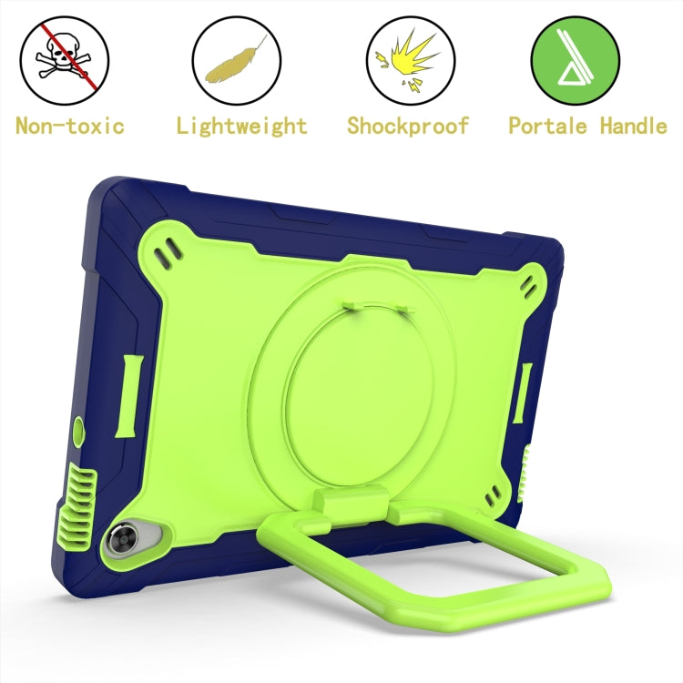 For Lenovo Tab M10 HD 2nd Gen Silicone + PC Bracelet Holder Tablet Case(Navy Blue + Yellow Green) - Lenovo by buy2fix | Online Shopping UK | buy2fix