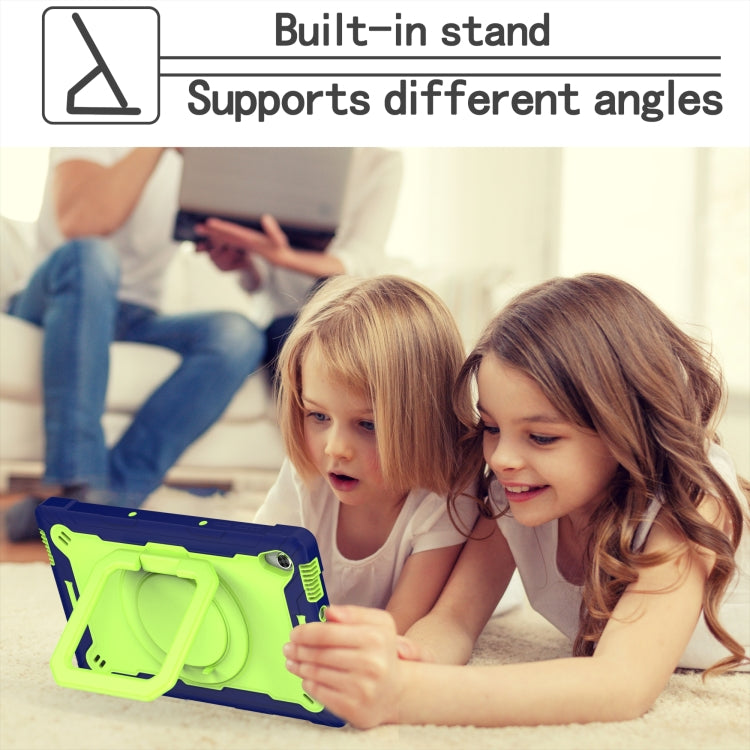 For Lenovo Tab M10 HD 2nd Gen Silicone + PC Bracelet Holder Tablet Case(Navy Blue + Yellow Green) - Lenovo by buy2fix | Online Shopping UK | buy2fix