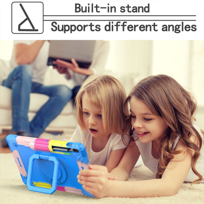 For Samsung Galaxy Tab S7+ / S8+ / S7 FE Silicone + PC Bracelet Holder Tablet Case(Camouflage + Blue) by buy2fix