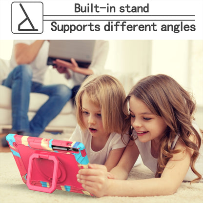 For Samsung Galaxy Tab S7+ / S8+ / S7 FE Silicone + PC Bracelet Holder Tablet Case(Camouflage + Rose Red) by buy2fix