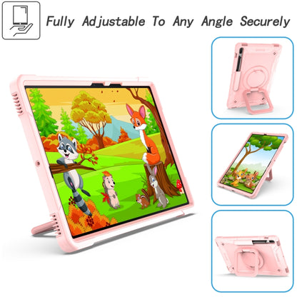 For Samsung Galaxy Tab S7+ / S8+ / S7 FE Silicone + PC Bracelet Holder Tablet Case(Rose Gold) by buy2fix